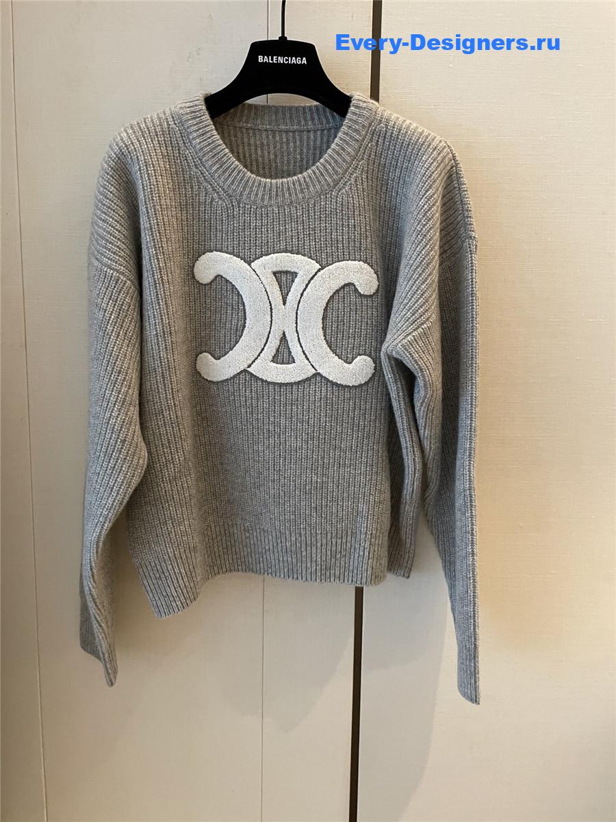 Ce1i*e arc de triomphe wool sweater in gray