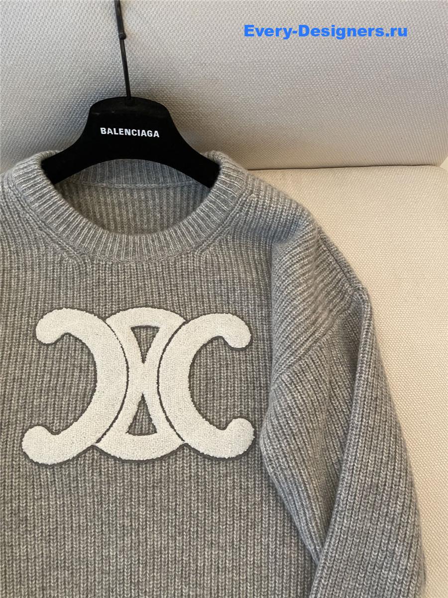 Ce1i*e arc de triomphe wool sweater in gray