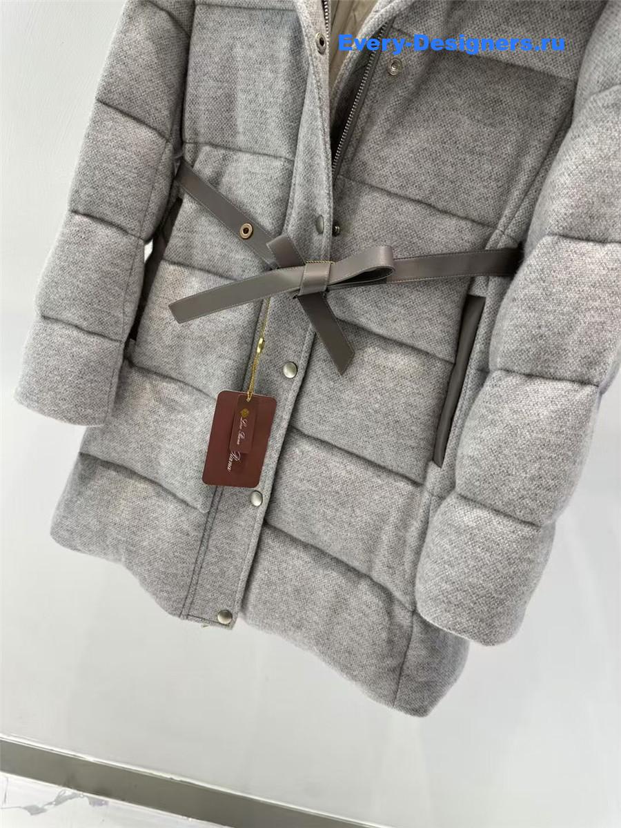 L0r0 P1ana mink cashmere grey tie-waist coat