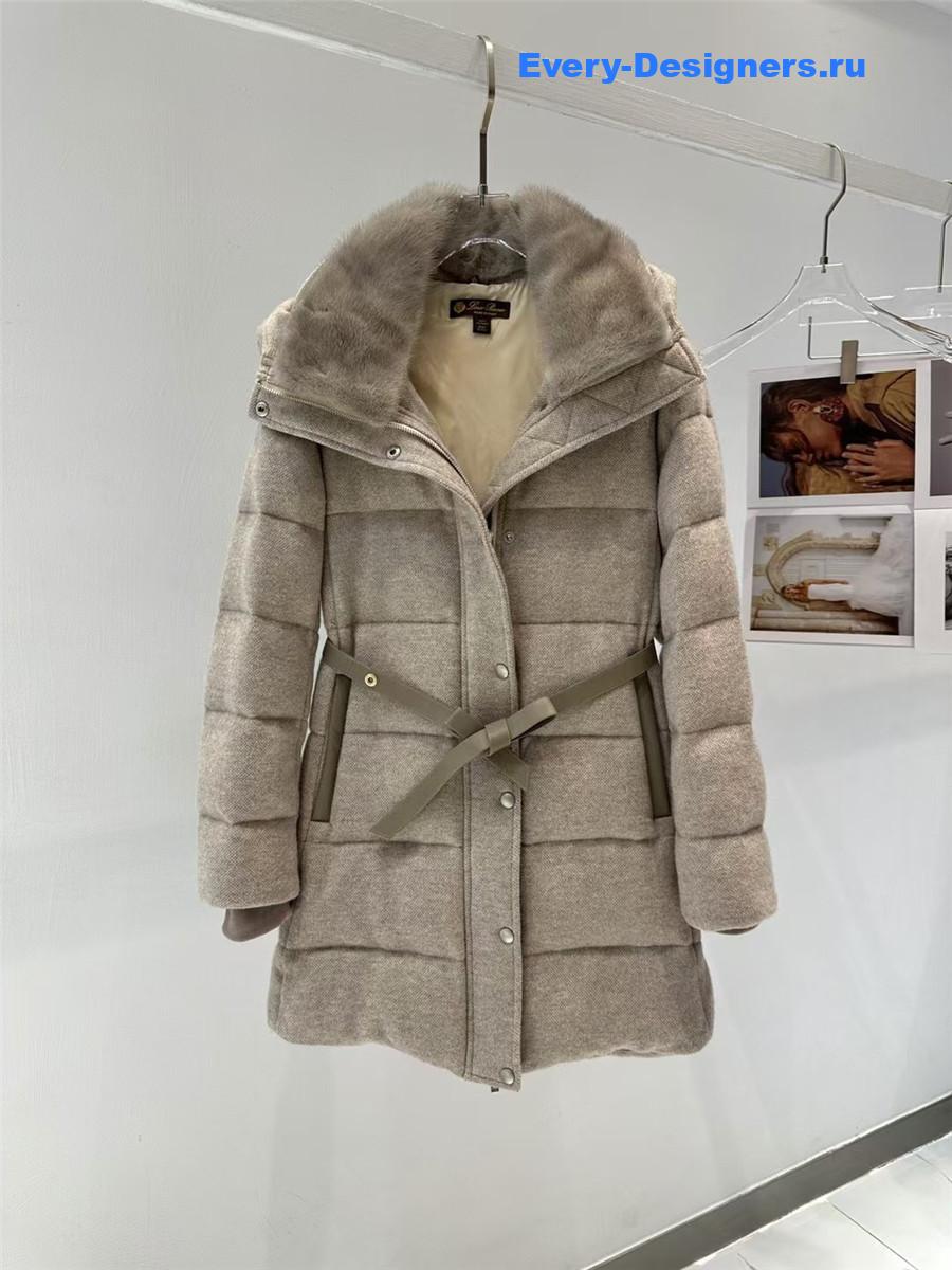 L0r0 P1ana mink cashmere beige tie-waist coat