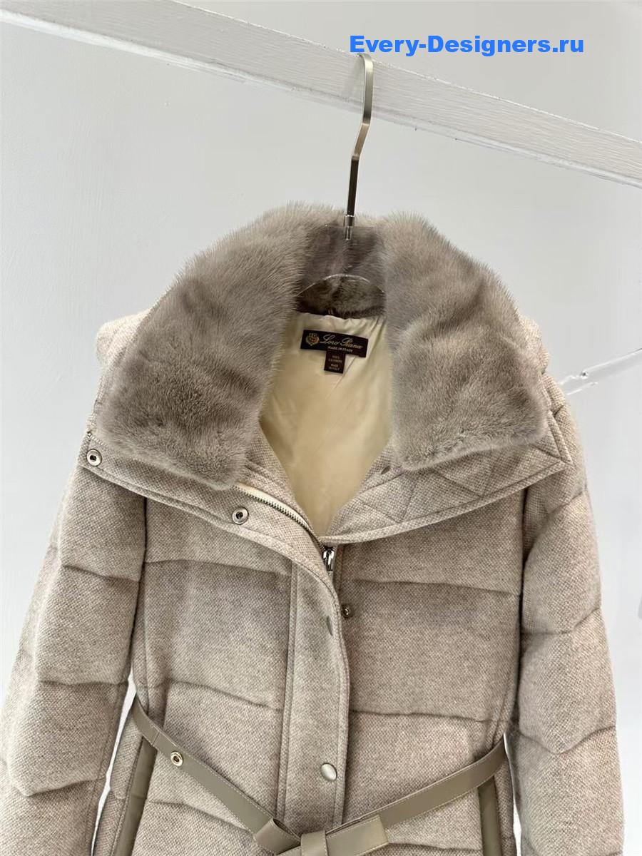 L0r0 P1ana mink cashmere beige tie-waist coat