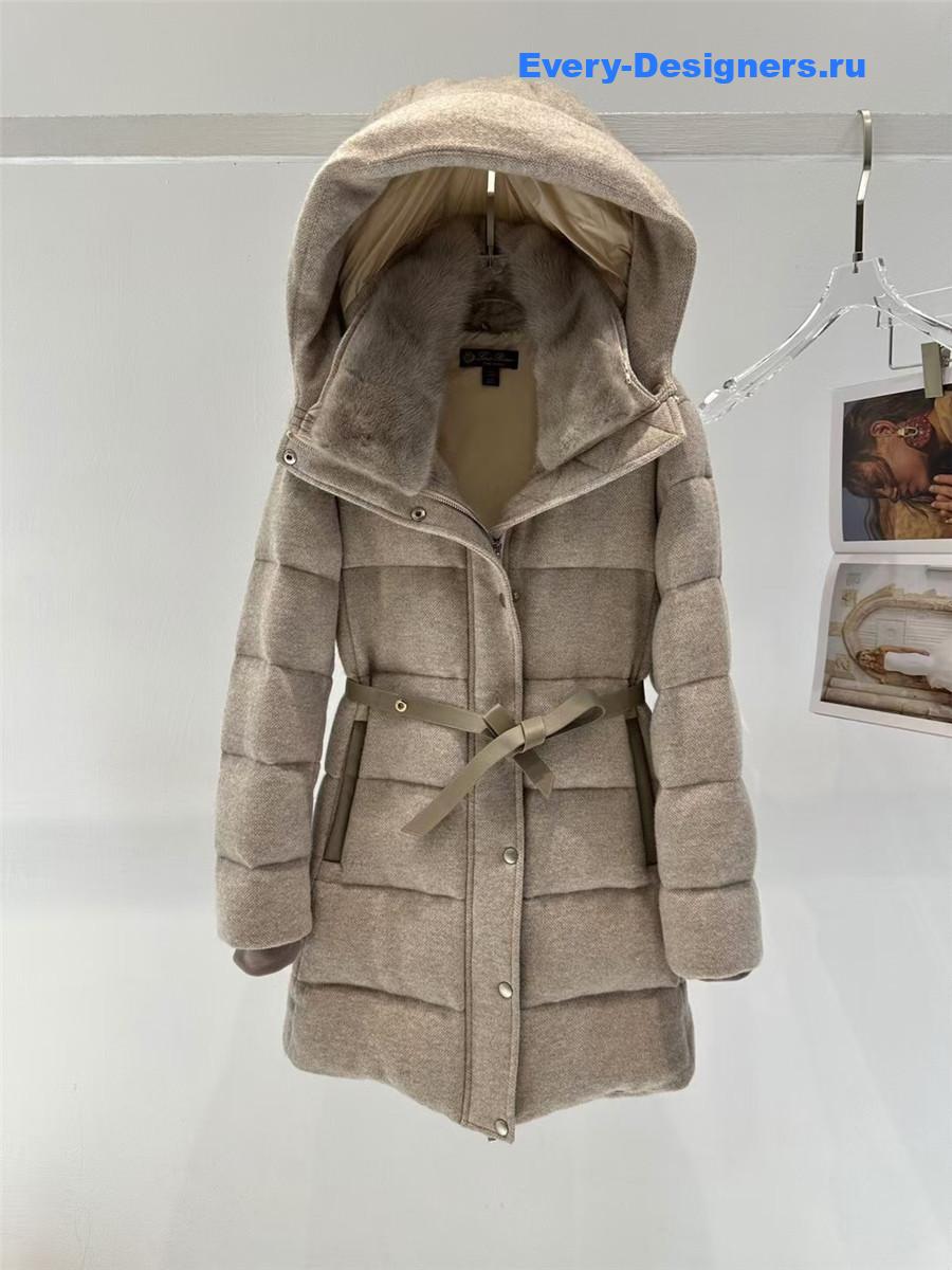 L0r0 P1ana mink cashmere beige tie-waist coat