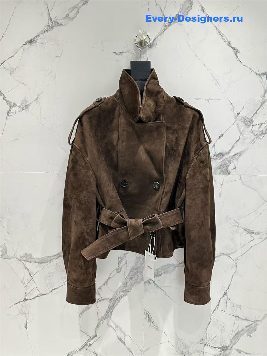 The R0w brown suede trench coat