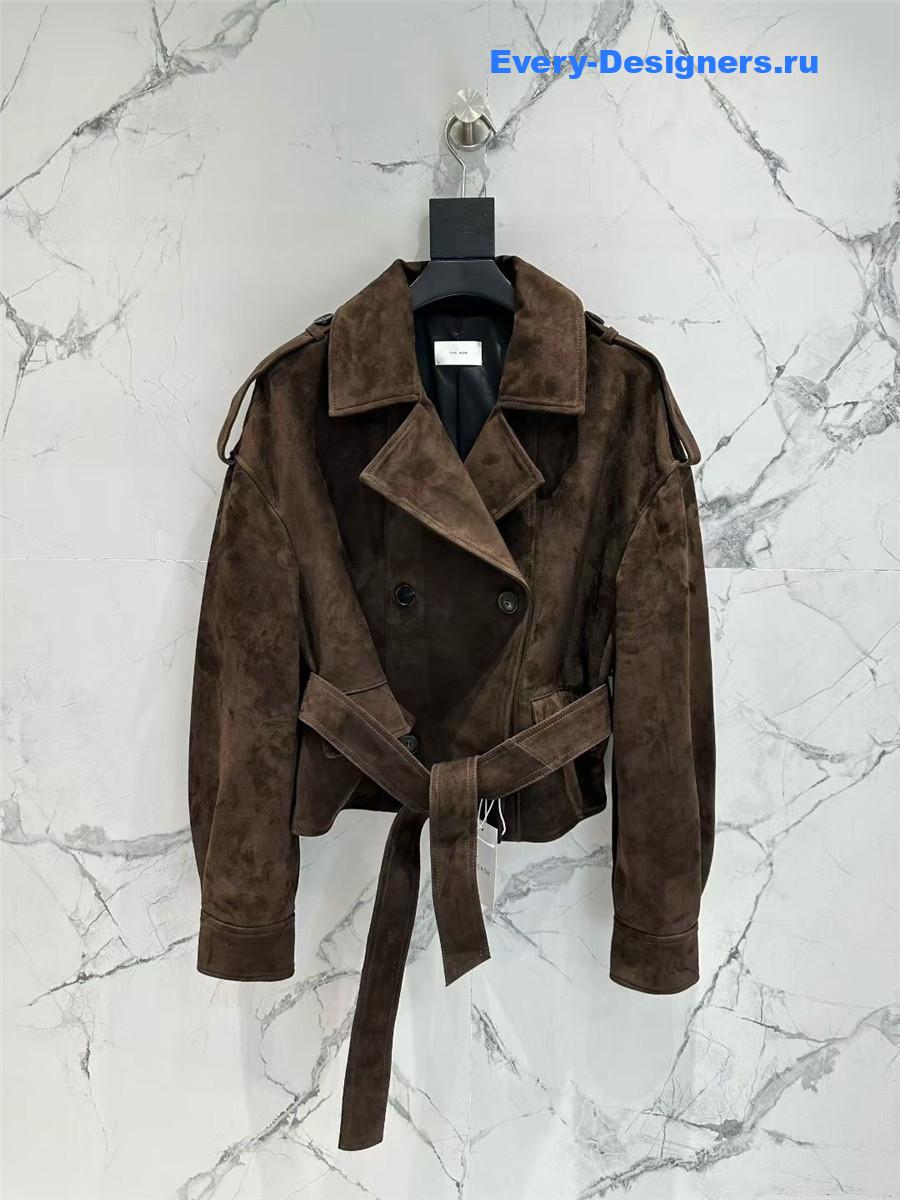 The R0w brown suede trench coat