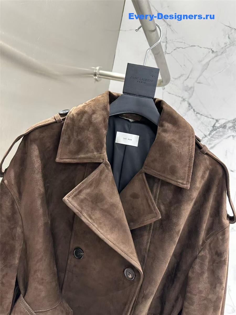The R0w brown suede trench coat