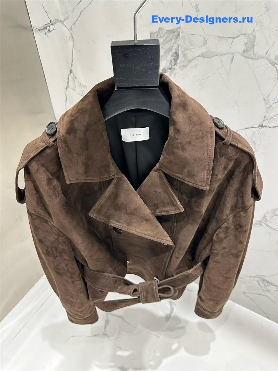 The R0w brown suede trench coat