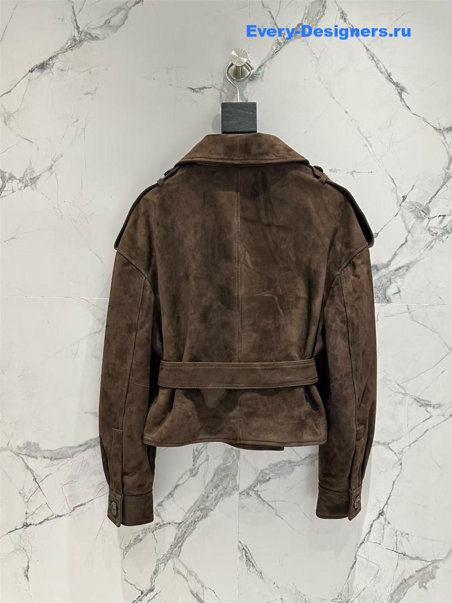 The R0w brown suede trench coat