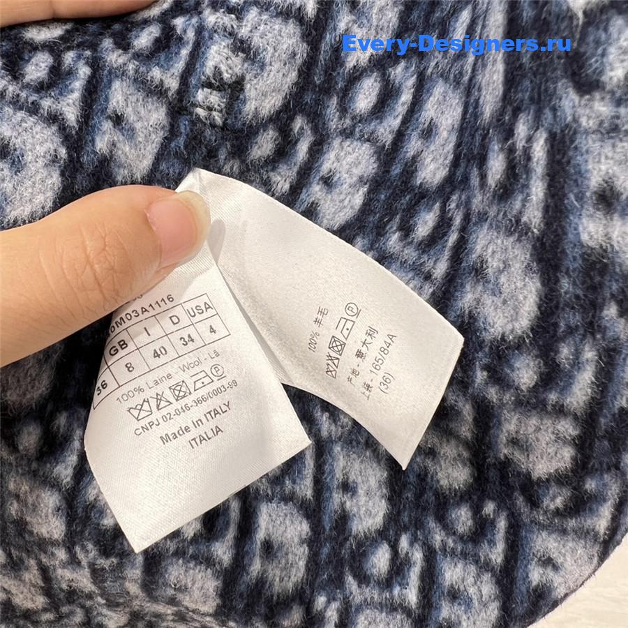 D10r blue double wool hooded coat