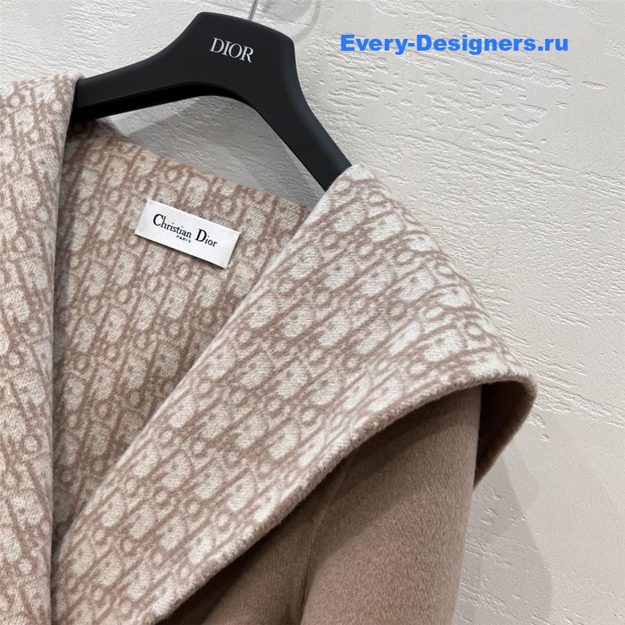 D10r beige double wool hooded coat