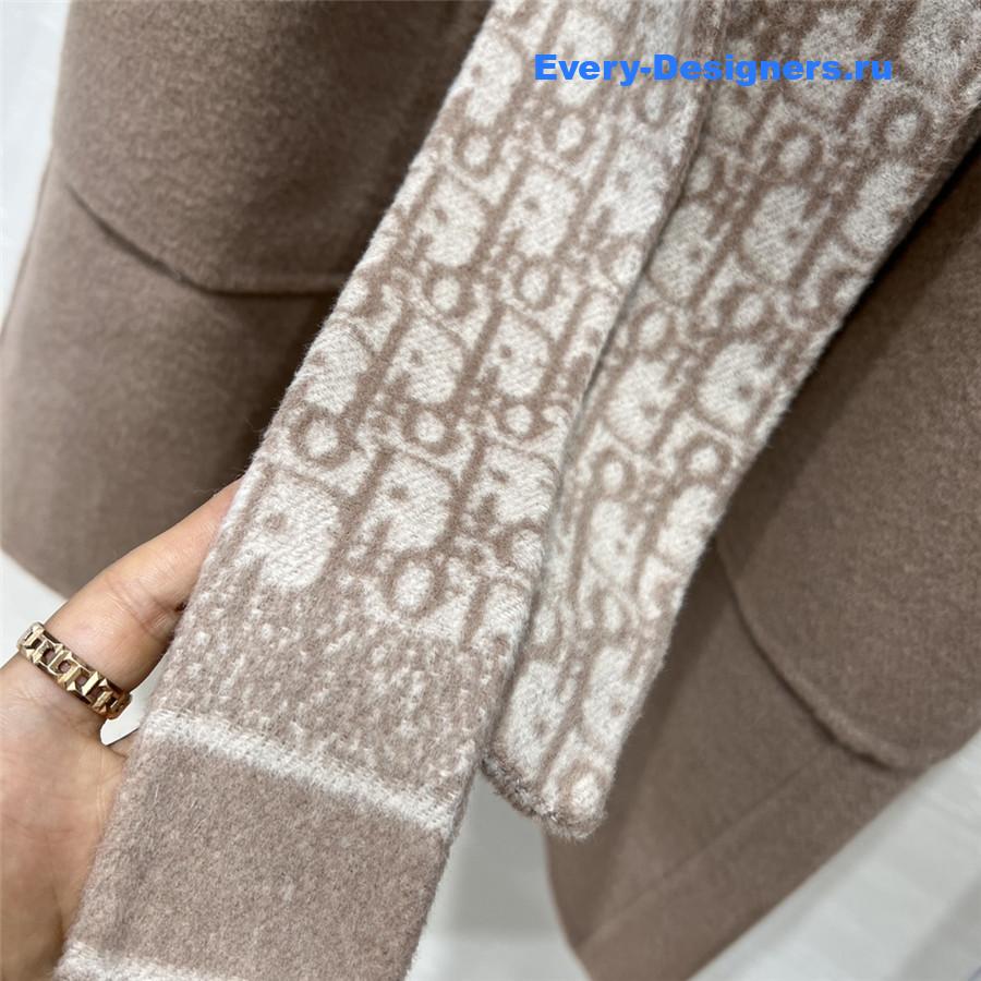 D10r beige double wool hooded coat