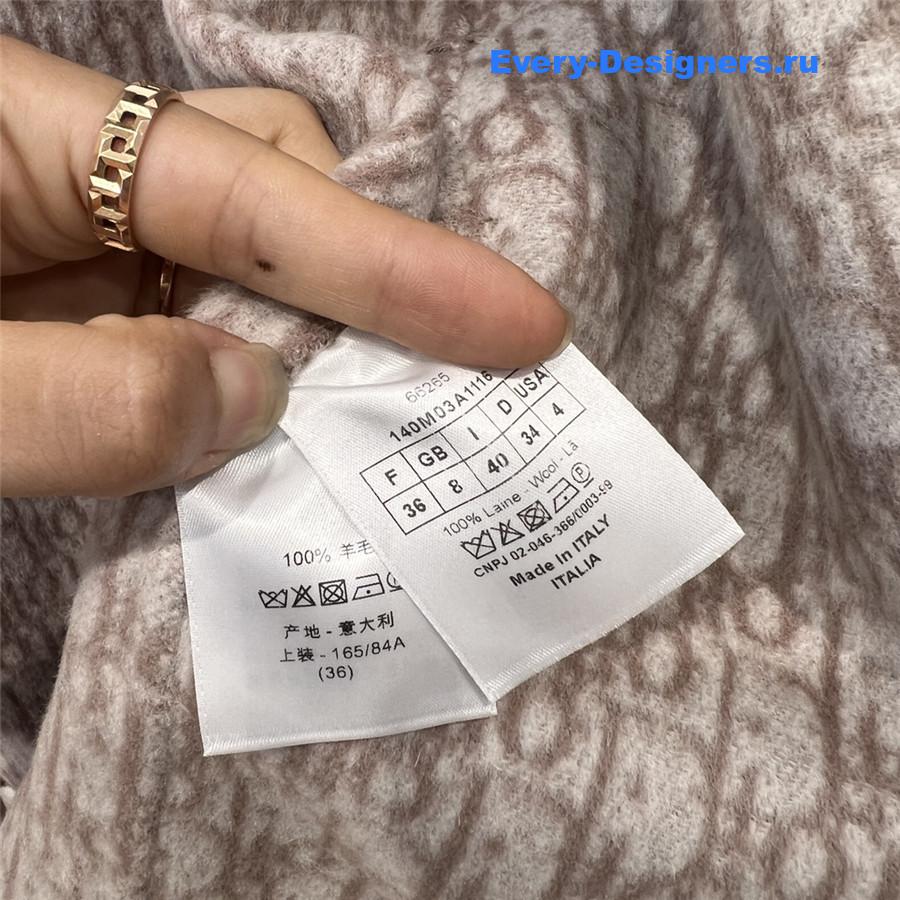 D10r beige double wool hooded coat