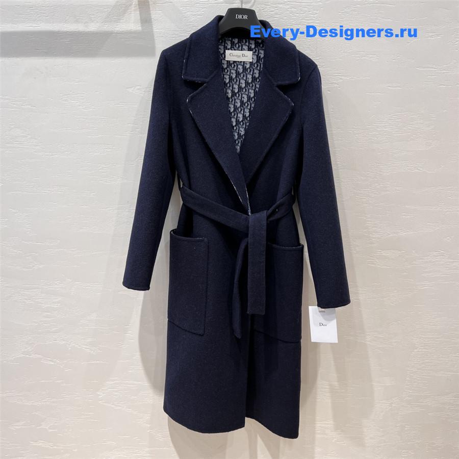 D10r oblique navy blue wool jacket