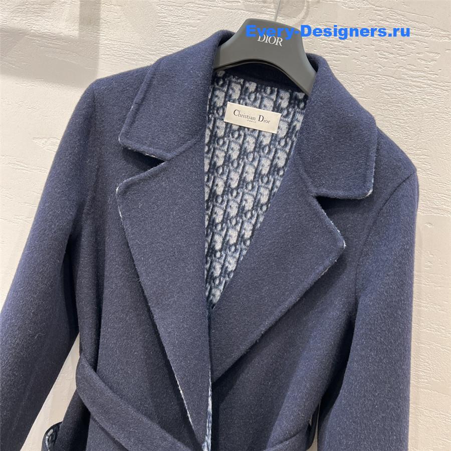 D10r oblique navy blue wool jacket
