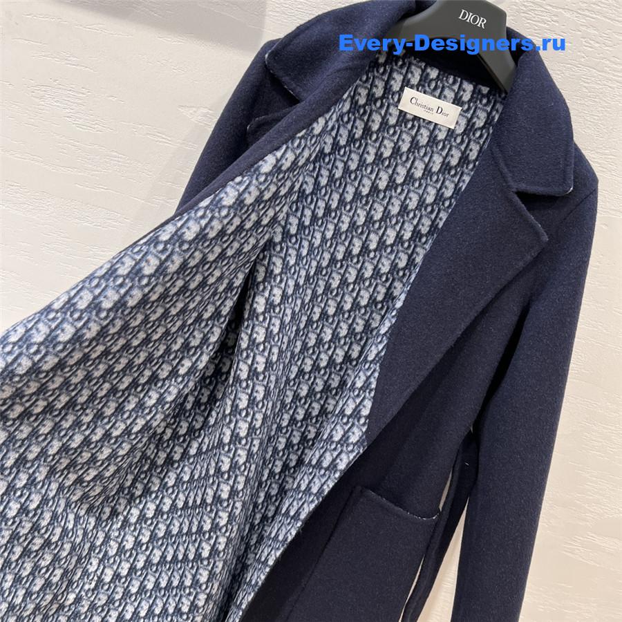 D10r oblique navy blue wool jacket