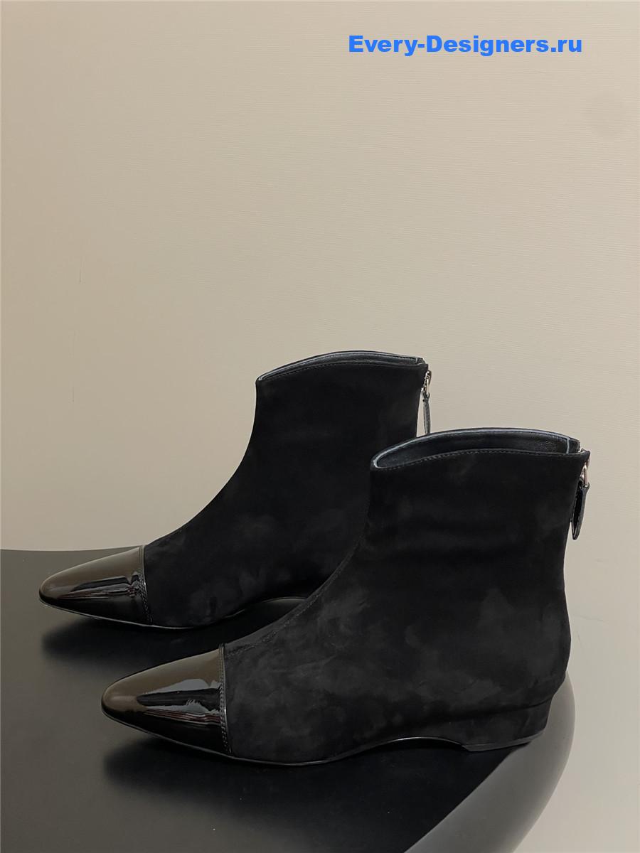 Alaia Black Pointed Suede Ankle Boots