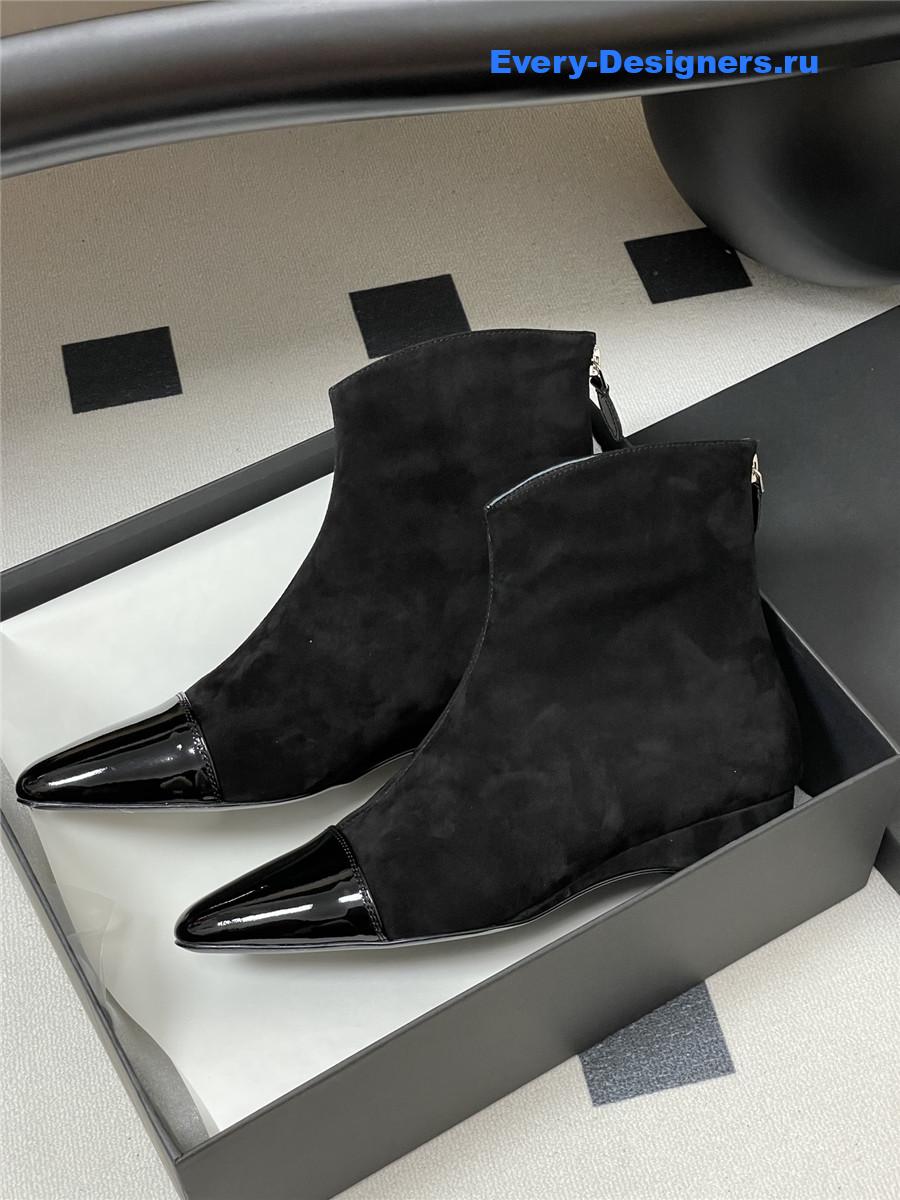 Alaia Black Pointed Suede Ankle Boots