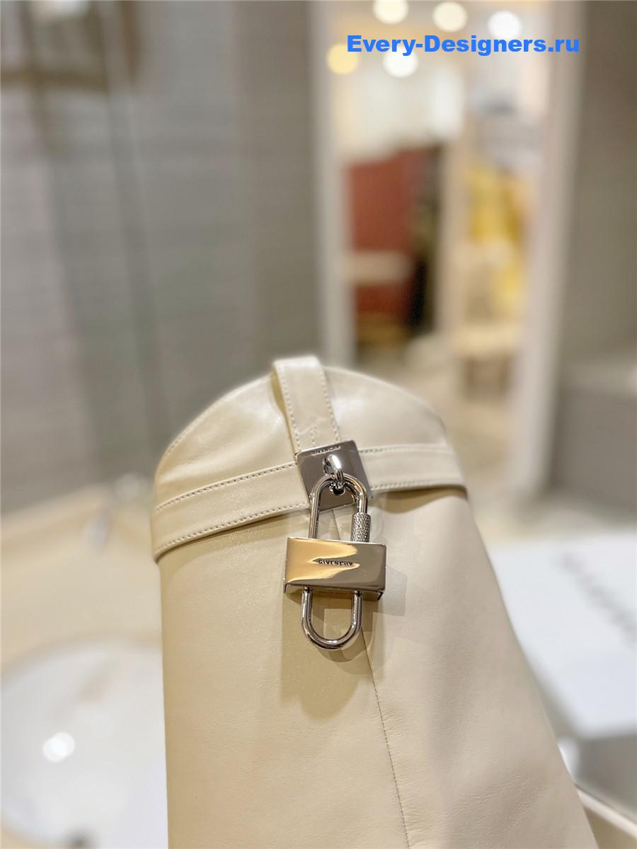 Givenchy 60mm Shark Lock Cowboy White Leather Boots