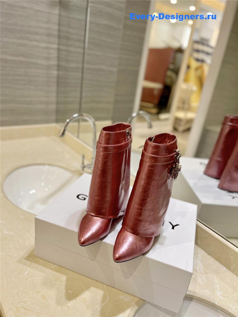 Givenchy Shark Lock Ankle Boots in Laminated Leather