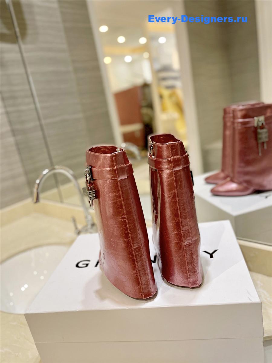 Givenchy Shark Lock Ankle Boots in Laminated Leather