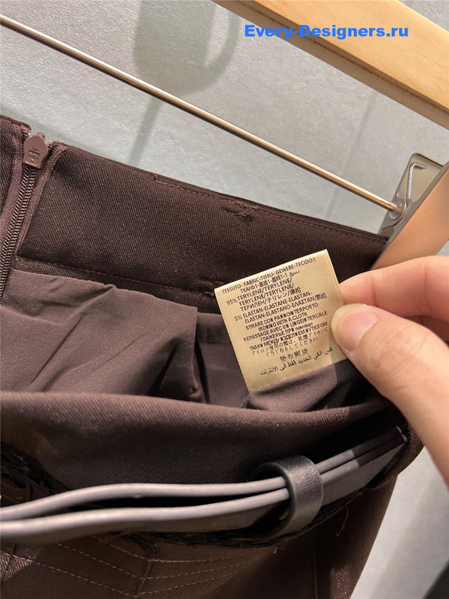 Miu Miu metal buckle belt pleated long skirt