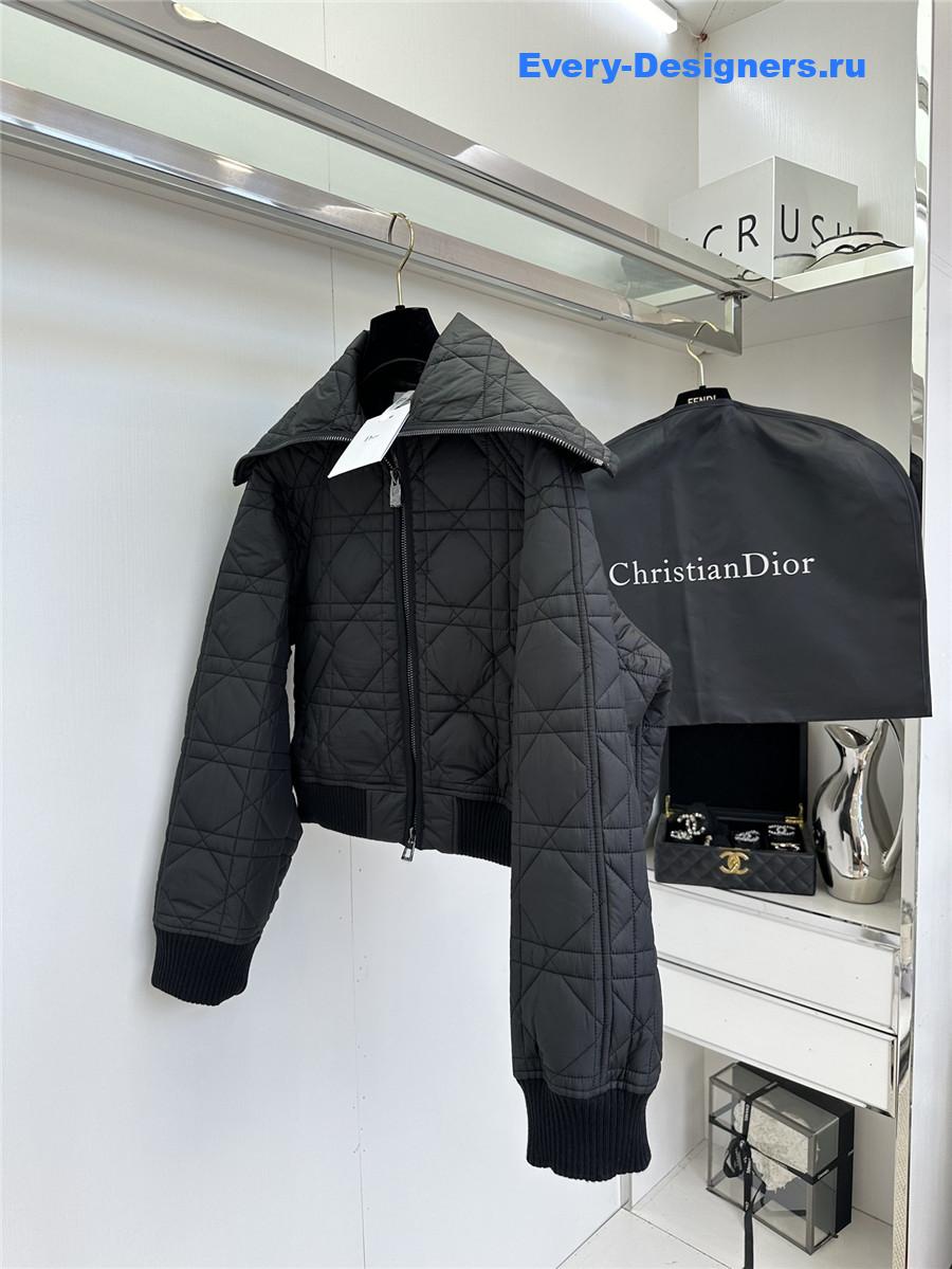 D10r black macrocannage oversized collar bomber jacket