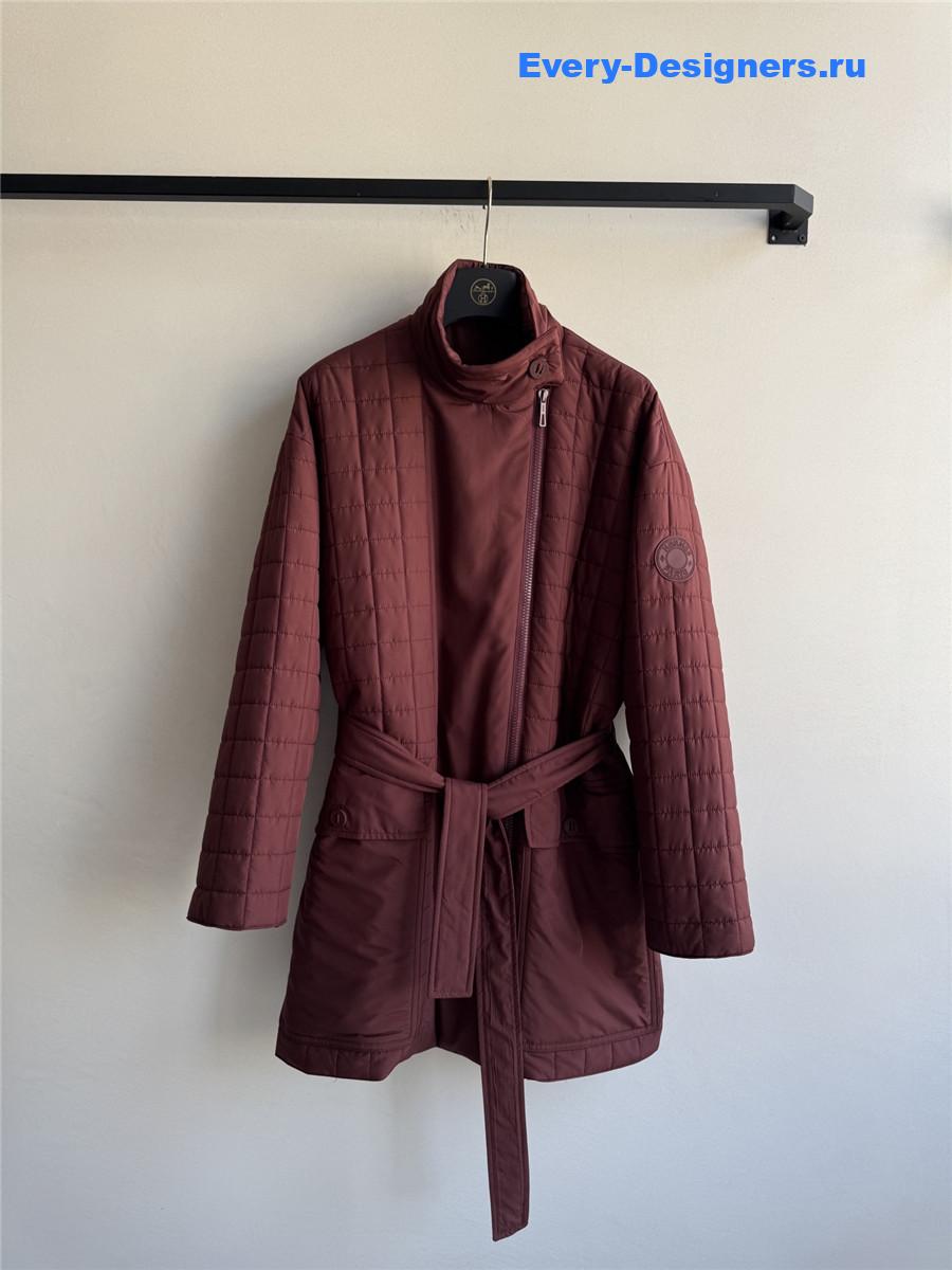 H**me5 burgundy quilted coat
