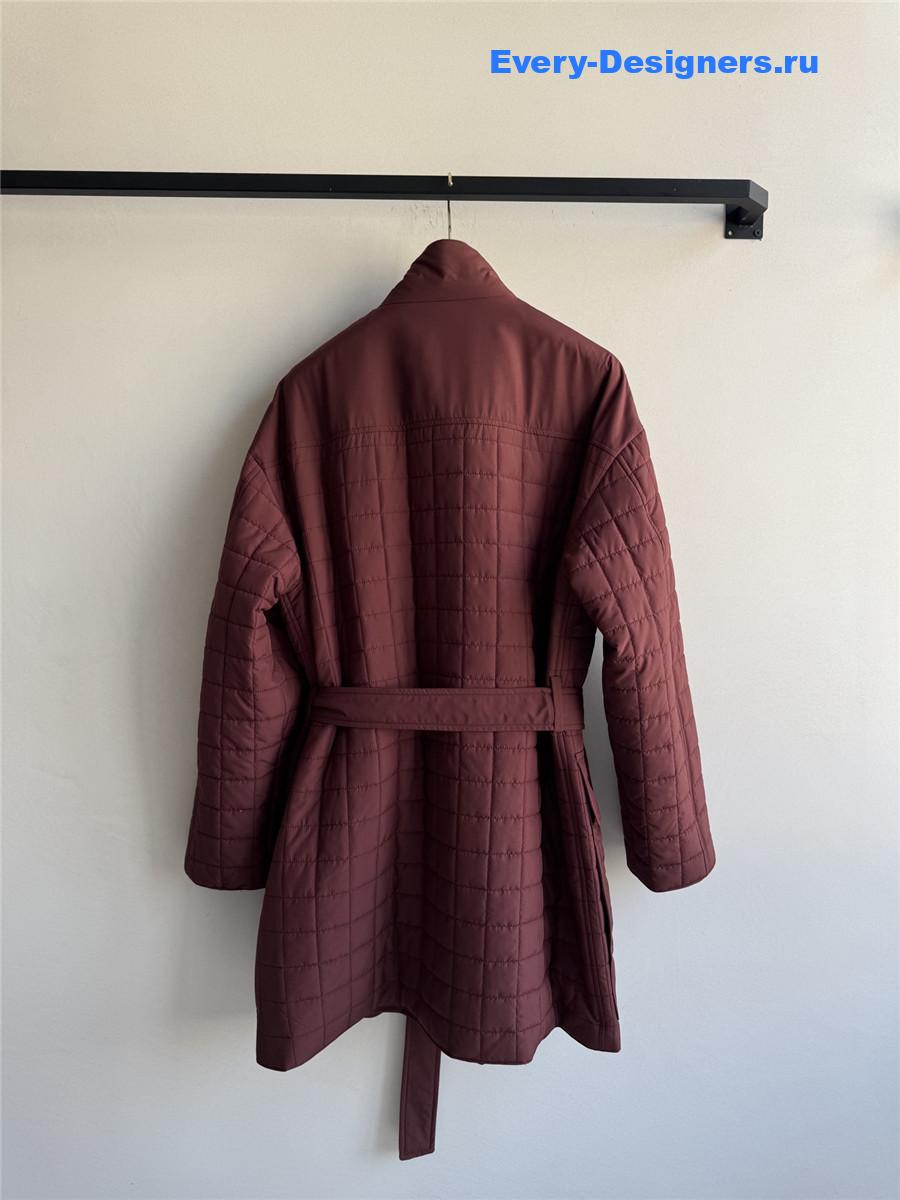 H**me5 burgundy quilted coat