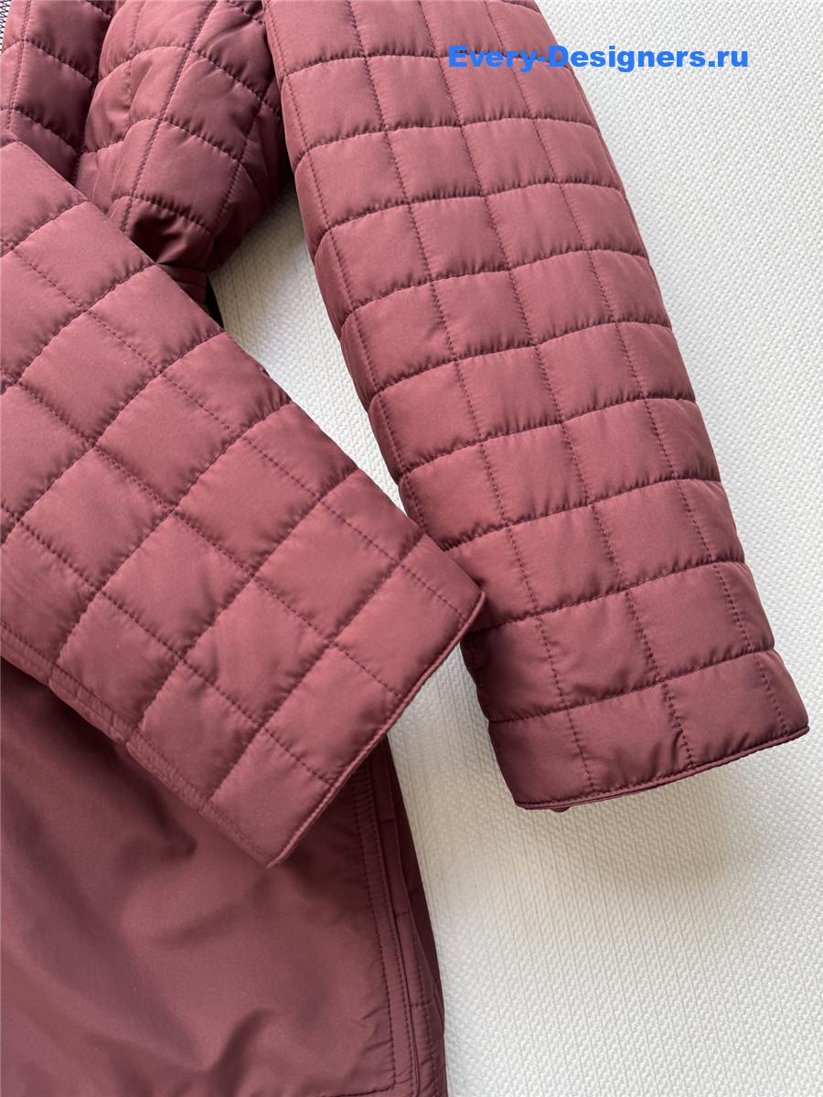 H**me5 burgundy quilted coat