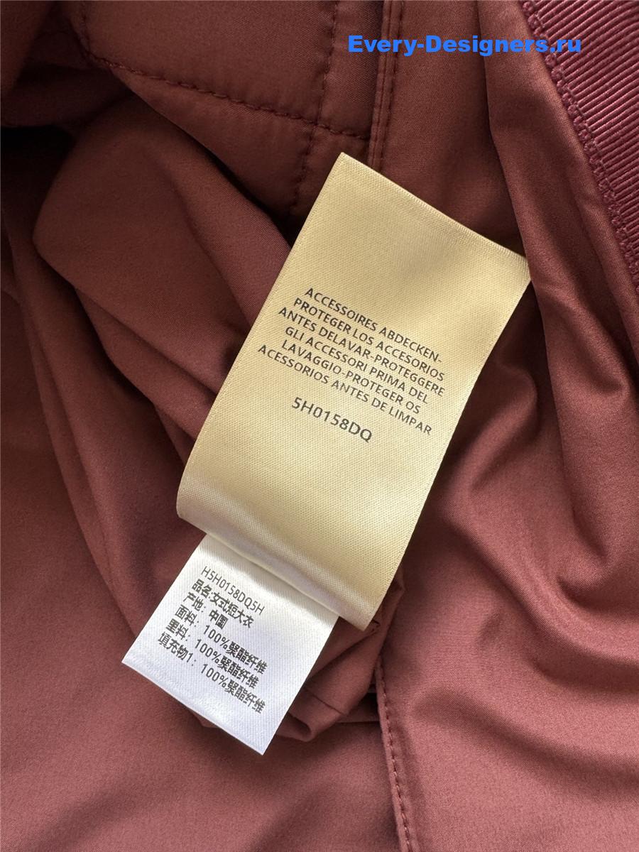 H**me5 burgundy quilted coat