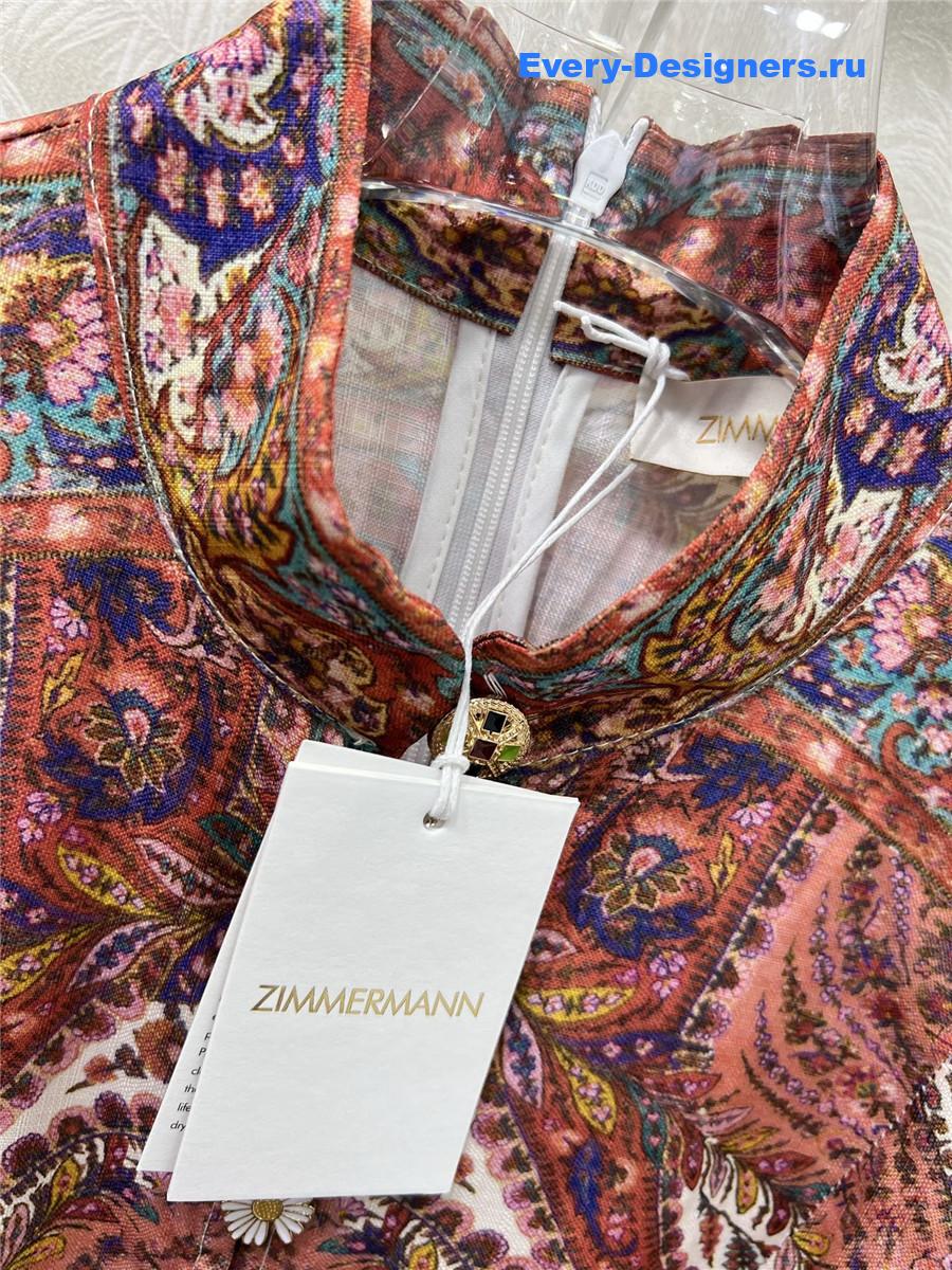 Zimm Rhiannon Tie Neck Woven Kaftan Dress