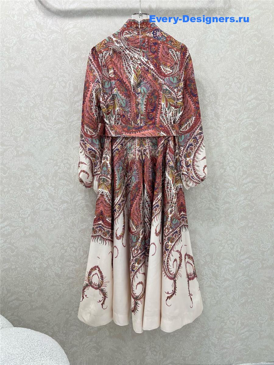 Zimm Rhiannon Tie Neck Woven Kaftan Dress