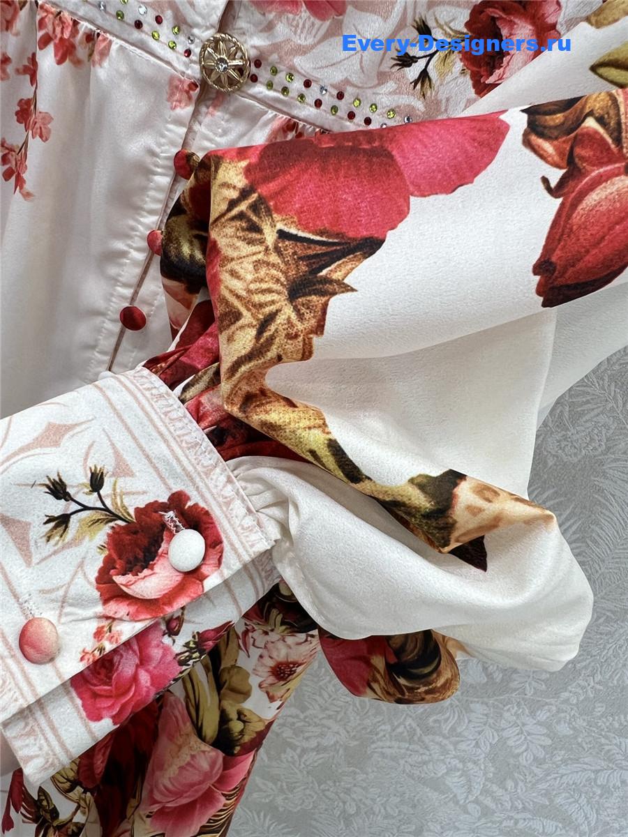 Zimm V-neck rose print dress