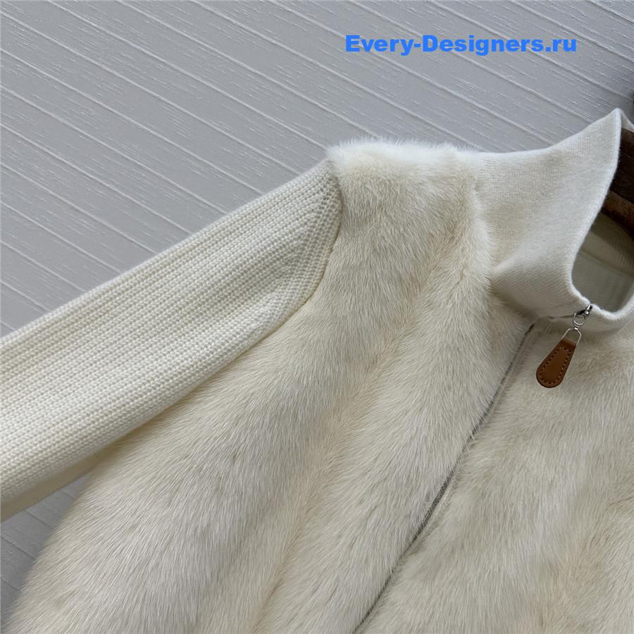 L0r0 P1ana cashmere knit mink fur coat