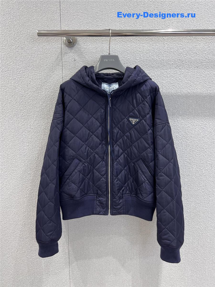 Pra*a navy lightweight quilted re-nylon jacket