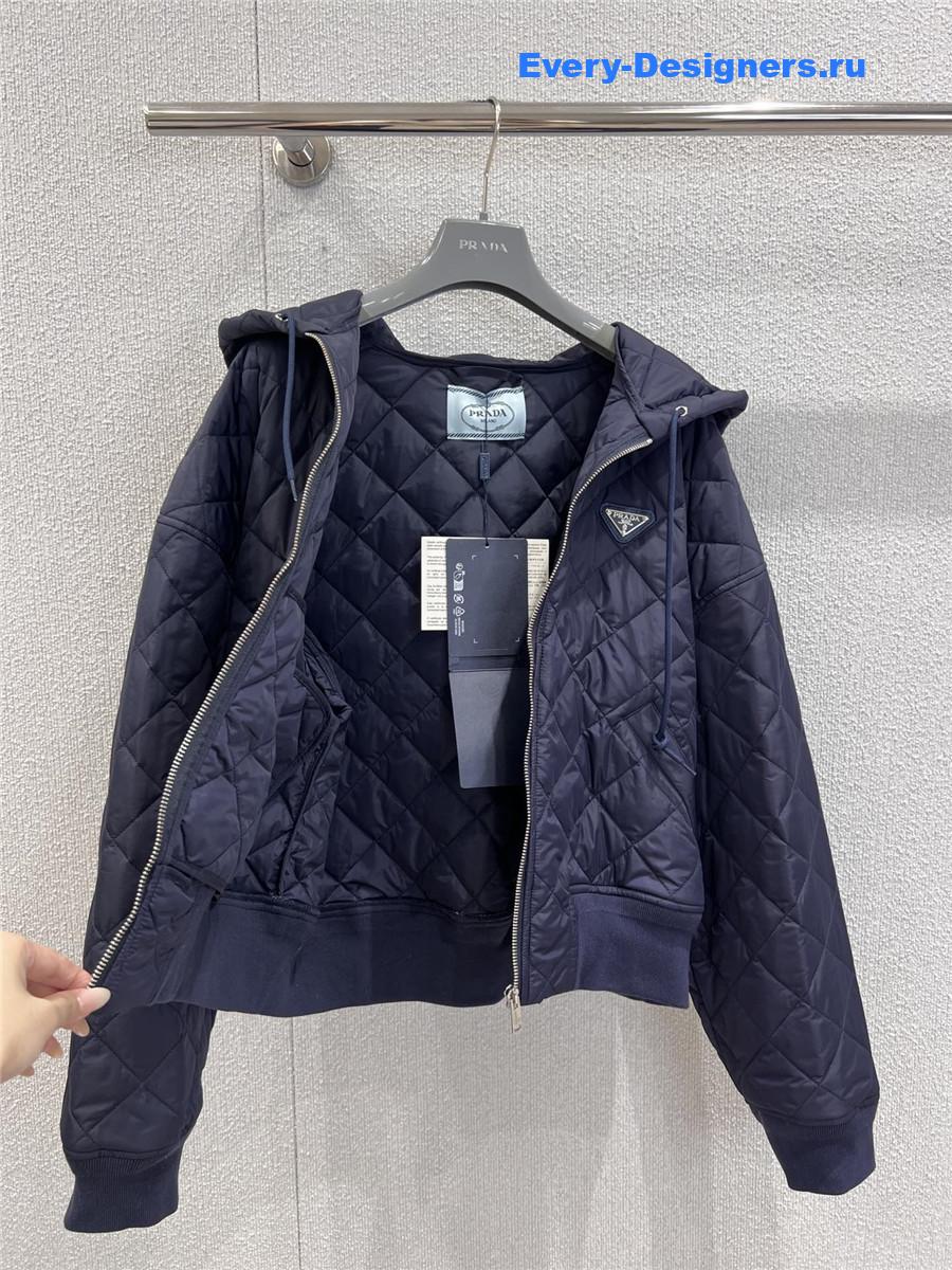 Pra*a navy lightweight quilted re-nylon jacket