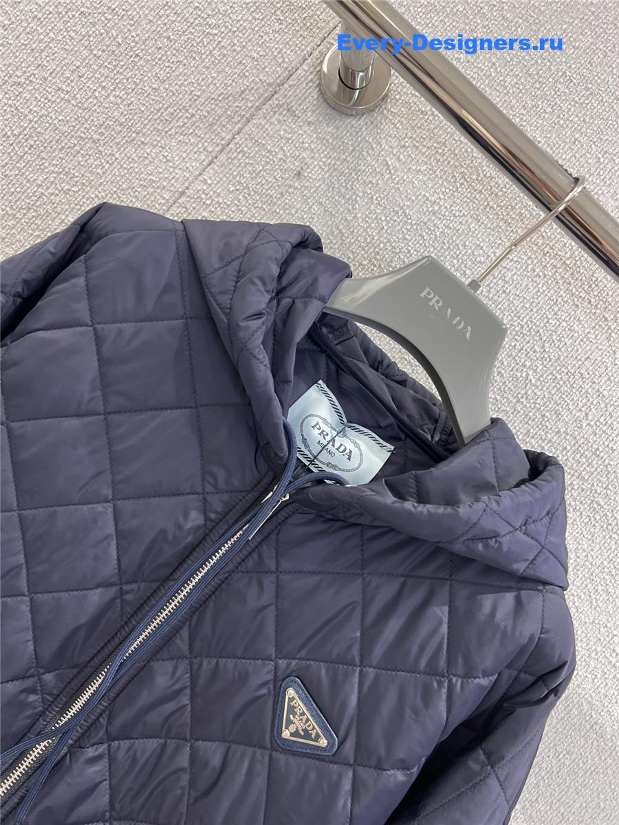 Pra*a navy lightweight quilted re-nylon jacket