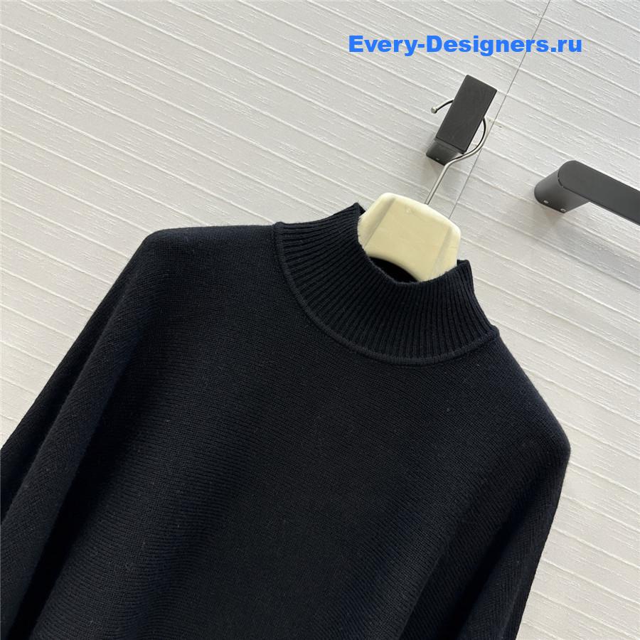 Alaia Black Wool-Cashmere Turtleneck