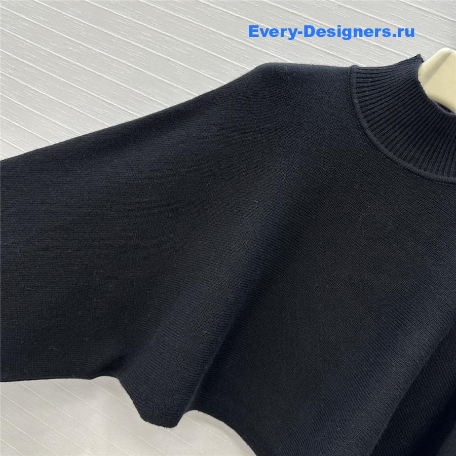 Alaia Black Wool-Cashmere Turtleneck