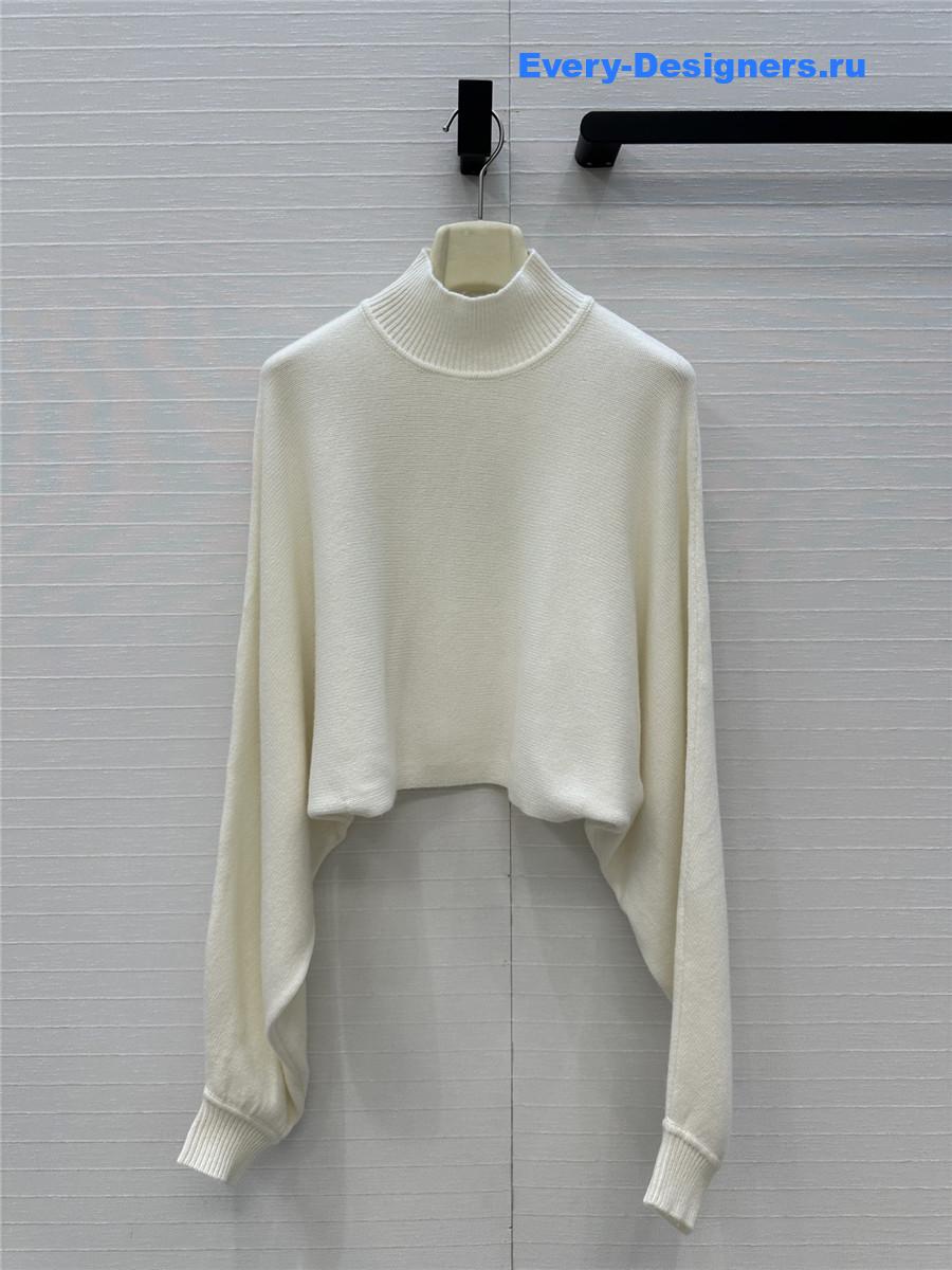 Alaia White Wool-Cashmere Turtleneck