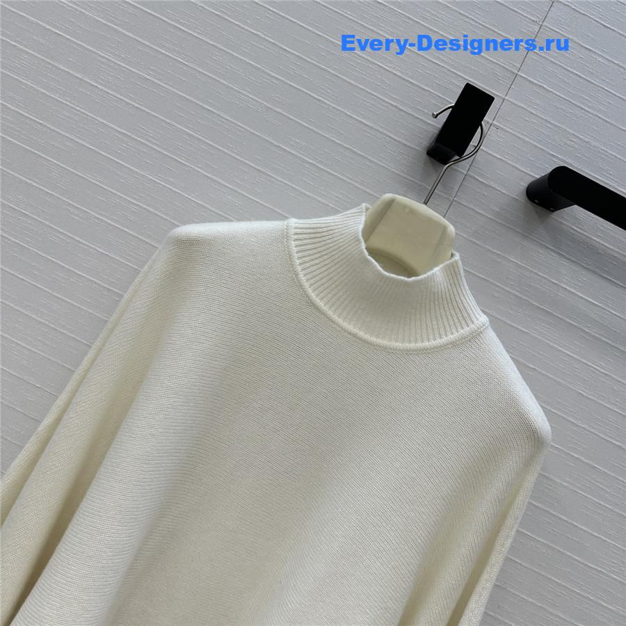 Alaia White Wool-Cashmere Turtleneck