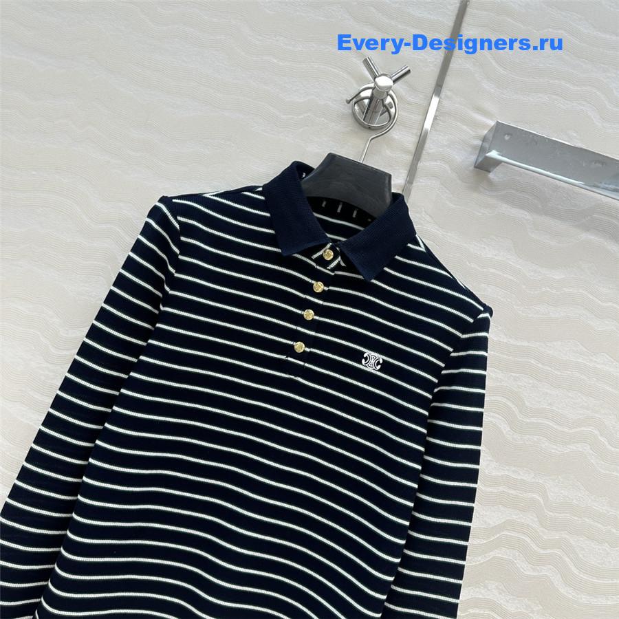 Ce1i*e striped cotton polo shirt