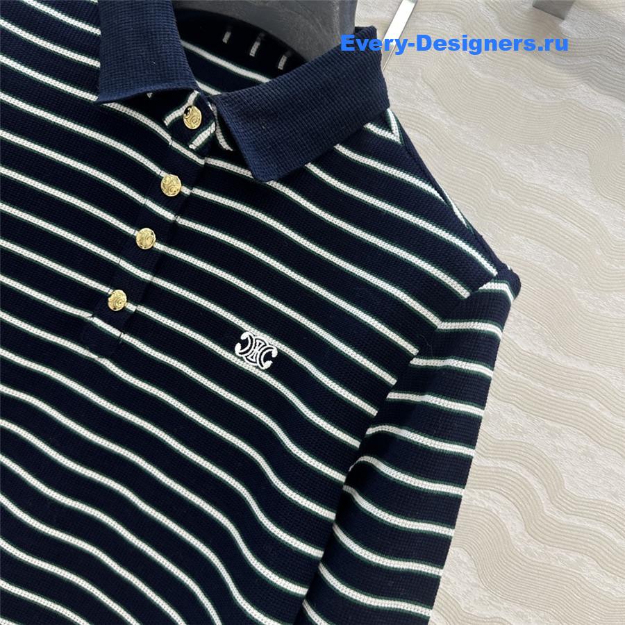 Ce1i*e striped cotton polo shirt
