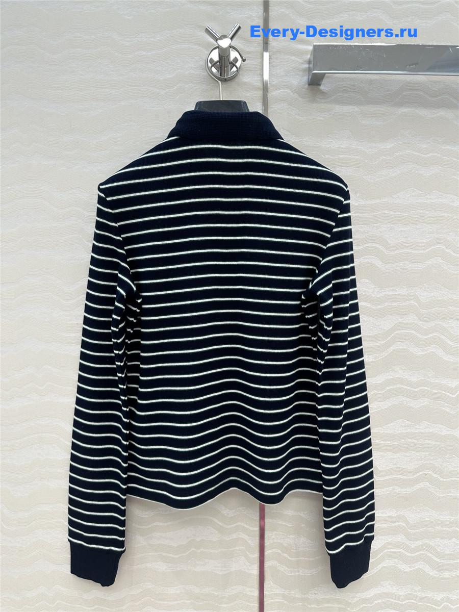 Ce1i*e striped cotton polo shirt