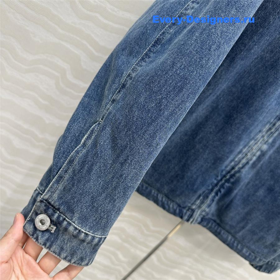 Miu Miu Navy Zip Denim Jacket