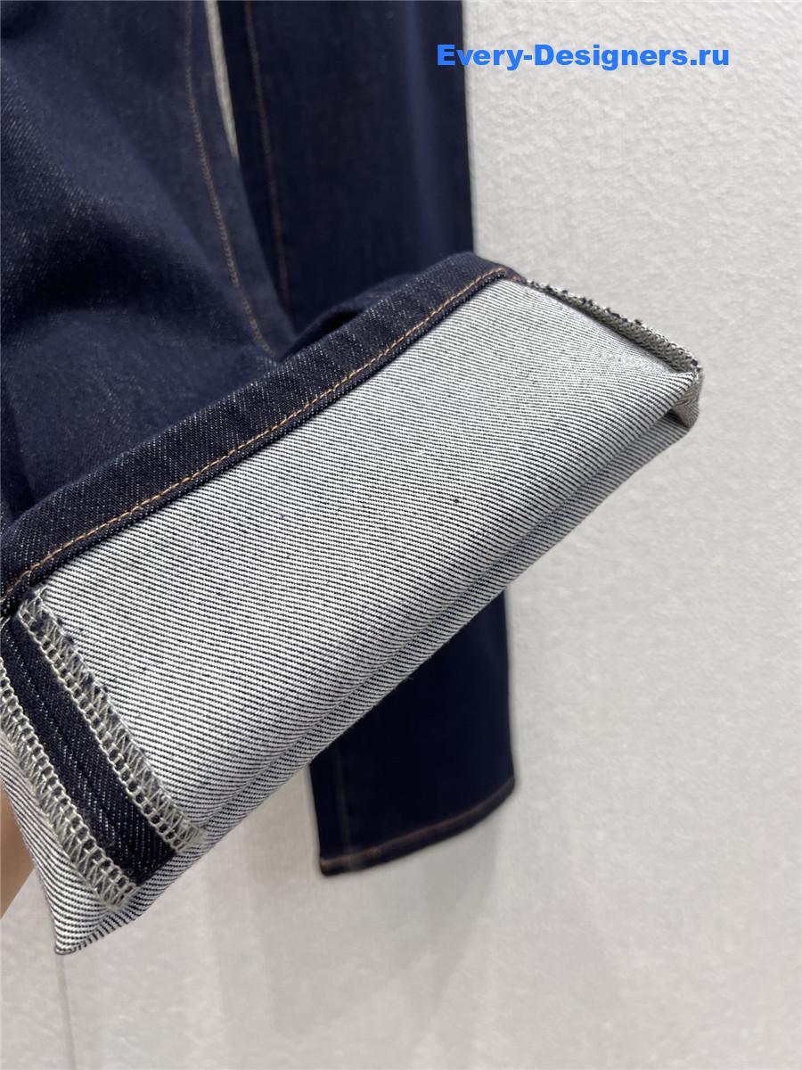 Ch**el blue wide leg denim jeans