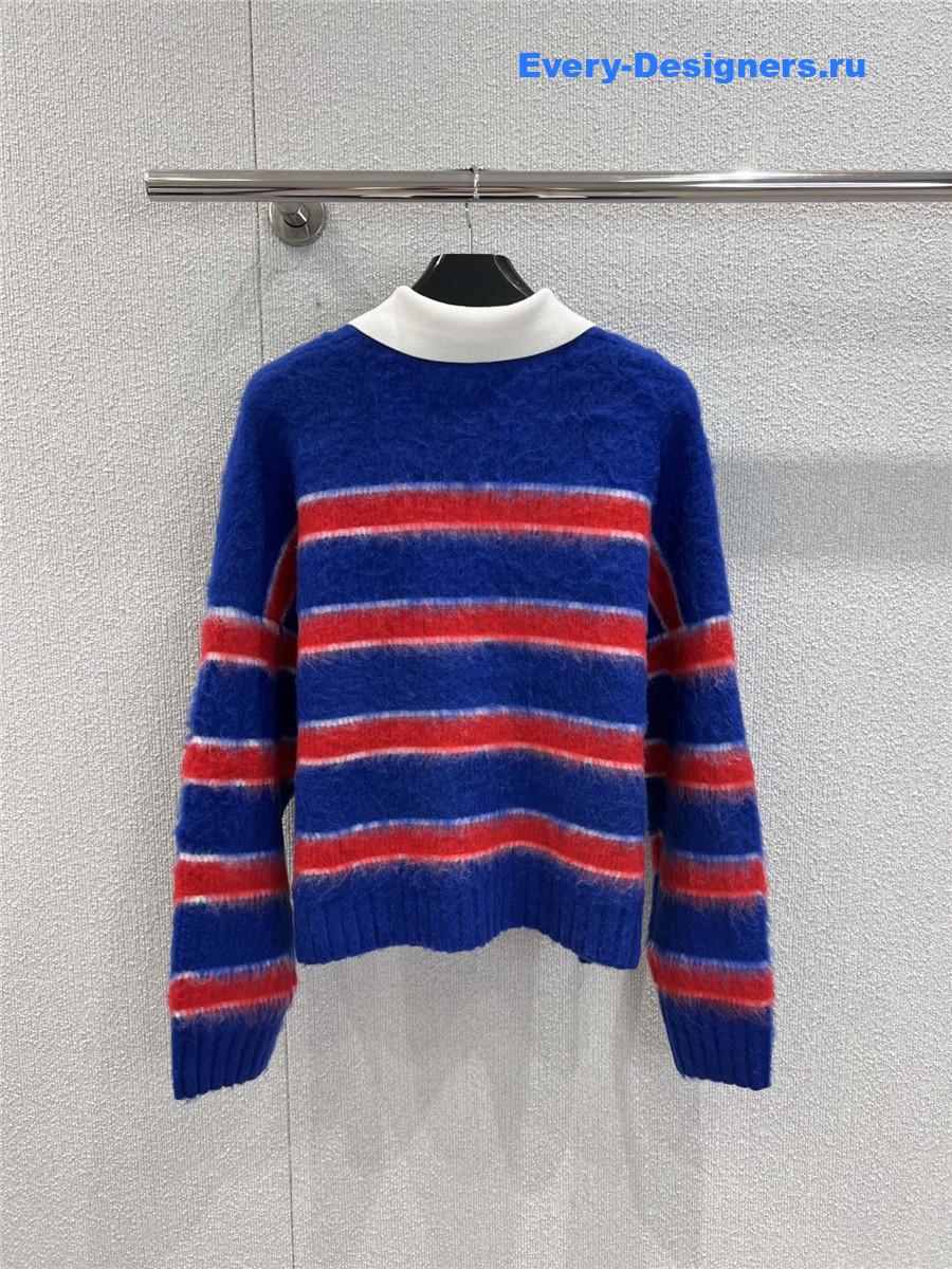 Ce1i*e logo stripe knit sweater