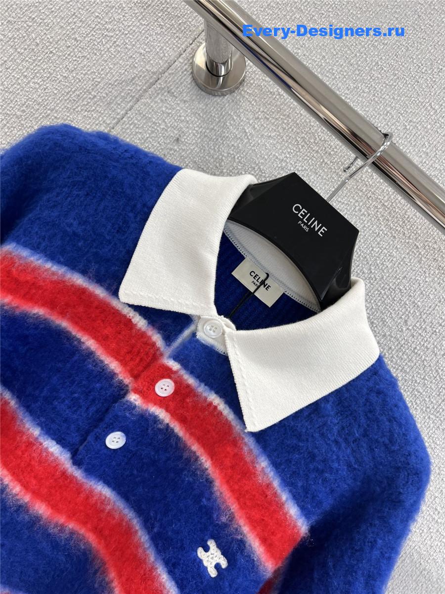 Ce1i*e logo stripe knit sweater