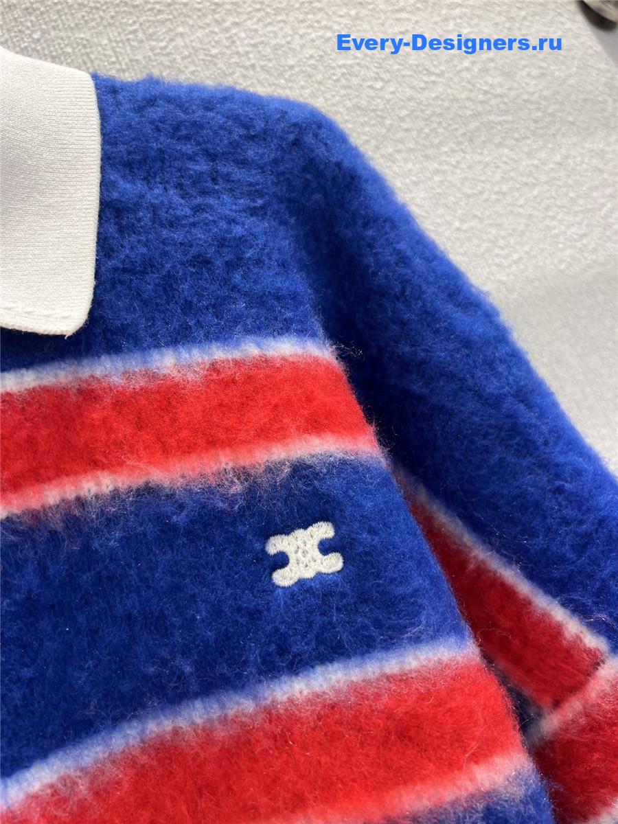 Ce1i*e logo stripe knit sweater