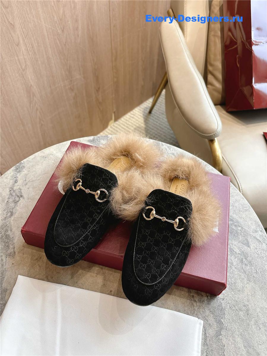 Gvc*1 black gg princetown slippers