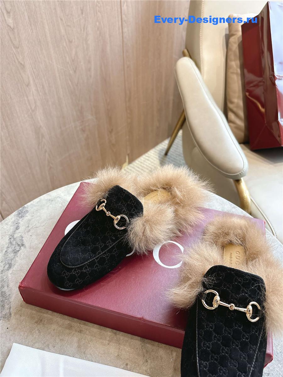 Gvc*1 black gg princetown slippers